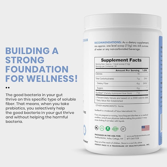 5-1 Prebiotic PHGG Partially Hydrolyzed Guar Gum 210g Powder – 100% Natural Gluten Free Non GMO – Certified Kosher Vegetarian Sugar Free - Image 1