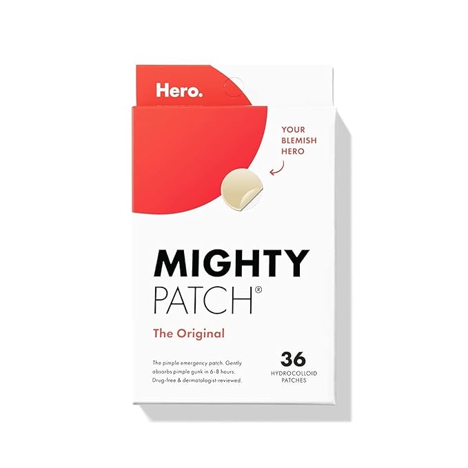 51YlAYwPx6L._SX679_ Mighty Patch Hero Cosmetics Original Patch – Hydrocolloid Acne Pimple Patch for Covering Zits and Blemishes, Spot Stickers for Face and Skin (36 Count) - Image 1