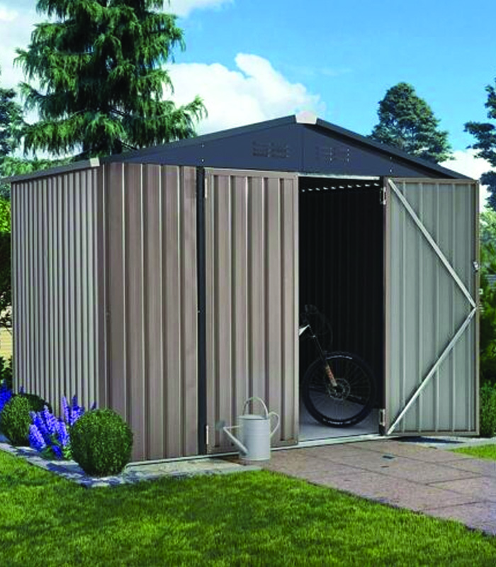 L8G-6-1 AECOJOY 4’x6’/ 6’x8′ Outdoor Metal Storage Shed for Garden Tools Lockable Door - Image 1