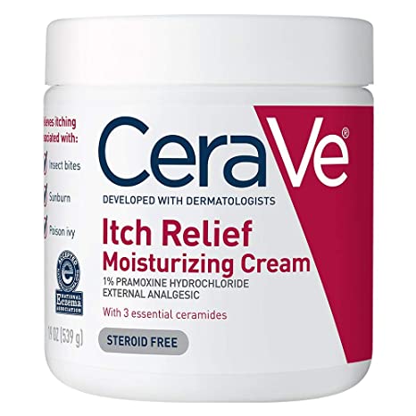 cerev6-beauty-1 CeraVe Moisturizing Cream for Itch Relief | Anti Itch Cream with Pramoxine Hydrochloride | Relieves Itchy with Minor Skin Irritations, Sunburn Relief, Bug Bites | Fragrance Free | 19 Ounce - Image 1