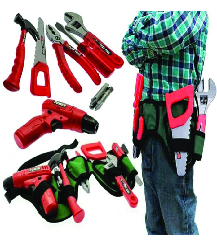 toys-1-1 Kids Tool Set Toy Work Belt Drill Tools Building Construction Play Set Tool Kit - Image 1